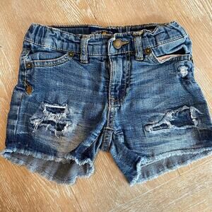 Little Girls Lucky brand Riley Short distressed denim shorts size 4